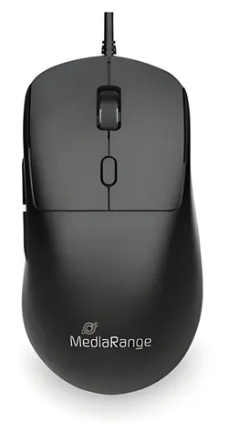 MediaRange myš pre pravákov čierna / Myš / drôtová / optická / USB-C / 800-2400 DPI / 6 tlačidiel