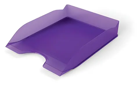 Durable Basic transparentná fialová / Odkladač na dokumenty / A4-C4 / stohovateľný / plast