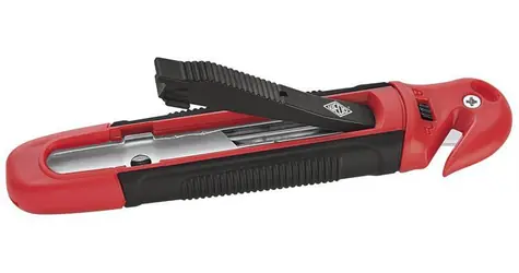 WEDO Safety rt / Bezpečnostný odlamovací nôž / S rezačkou fólie / Zasúvacia čepeľ / TÜV