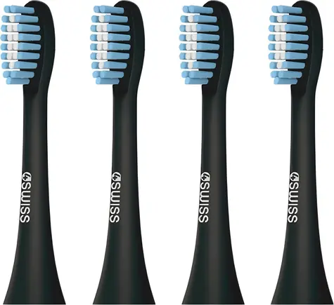 4Swiss Sensitive Clean čierna / Náhradná hlavica na zubnú kefku / 4 ks