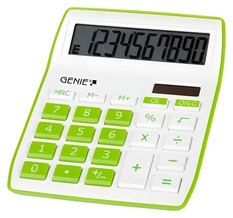 Genie 840G zelená / Kalkulačka / Stolný / 10miestny displej / solárne a batériové napájanie / sklopný displej