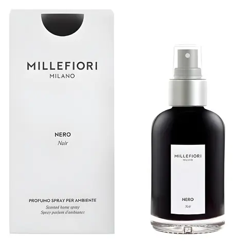 Millefiori NERO čierna / Bytová vôňa / sprej / 100 ml / drevité a korenené