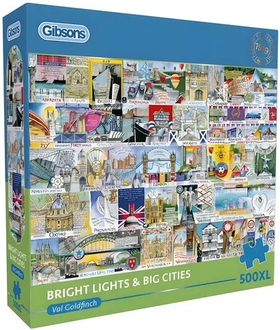 GIBSONS Puzzle Mestá Veľkej Británie XL / 500 dielikov / 68 x 49 cm