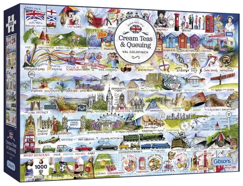 GIBSONS Puzzle Symboly Veľkej Británie / 1000 dielikov / 68 x 49 cm