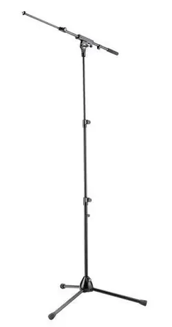 Mikrofónny stojan s teleskopickým ramenom čierny / Stojan pre mikrofón / Výška 430 mm / Rameno 425/725 mm