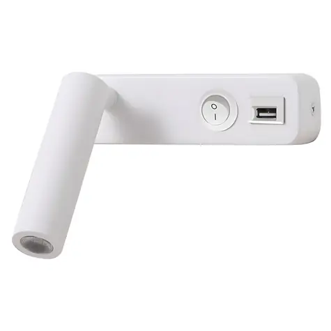 Immax GOAL biela / Dizajnové nástenné LED svietidlo / 3W / USB / Vypínač