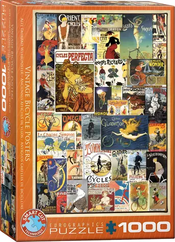 EUROGRAPHICS Puzzle Vintage cyklistické plagáty / 1000 dielikov / 48 × 68 cm