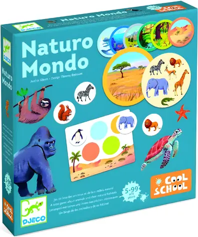 DJECO Hra Naturo Mondo / Poznávacia loto hra / Zvieratá a ich prostredie