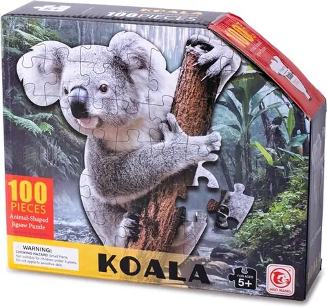 Obrysové puzzle Koala / Puzzle / 100 dielikov / obrysový tvar / rozmer 52,2 x 42,4 cm