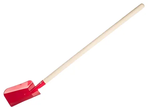TEDDIES Lopatka s drevenou násadou červená / 80 cm / Kov, drevo
