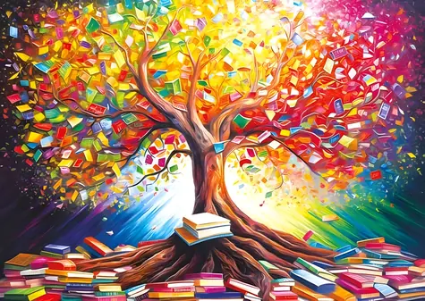 MAGNOLIA Puzzle Knižný strom / 1000 dielikov / 68 x 48 cm