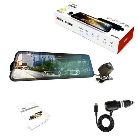 XBlitz Prime čierna / Kamera do spätného zrkadla / 4K / 9,66" displej / 150 ° / microSD