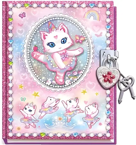 ALLTOYS Denník so zámkom Mačička / Zápisník / 18x14 cm