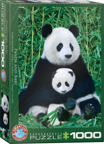 EUROGRAPHICS Puzzle Panda a mláďa / 1000 dielikov / 48 x 68 cm