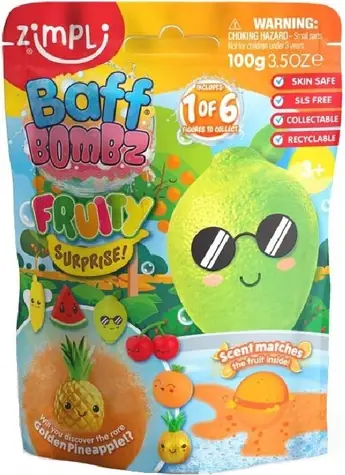 ZIMPLI KIDS Šumivá bomba do kúpeľa Ovocie / 1 ks / mix farieb