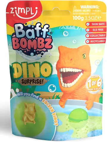 ZIMPLI KIDS Šumivá bomba do kúpeľa Dinosaurus / 1 ks / mix farieb