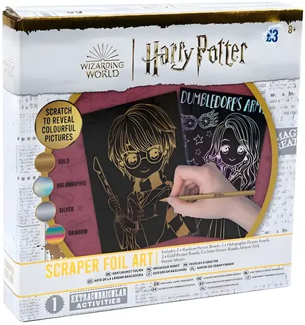 Škrabacie obrázky Harry Potter / Kreatívna sada / 25 × 25 × 4 cm / od 8 rokov