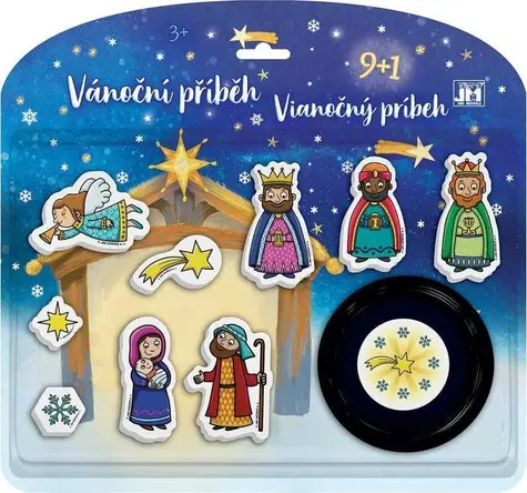 JIRI MODELS Pečiatky Vianočný príbeh / 9+1 ks / Drevené pečiatky a poduška