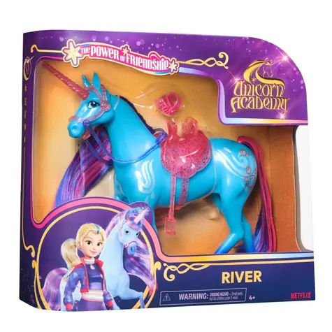 SPINMASTER Unicorn Academy Česací jednorožec River / Pre bábiky 24 cm / Výška 28 cm / Vr. kefy