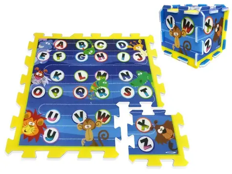 STAMP Penové puzzle Abeceda so zvieratkami / 9 dielikov / hrúbka 1,5 cm
