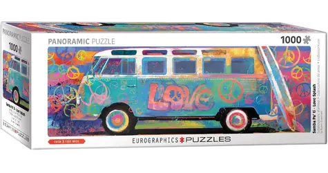 EUROGRAPHICS Panoramatické puzzle Farebný Volkswagen / 1000 dielikov / 99 x 33 cm