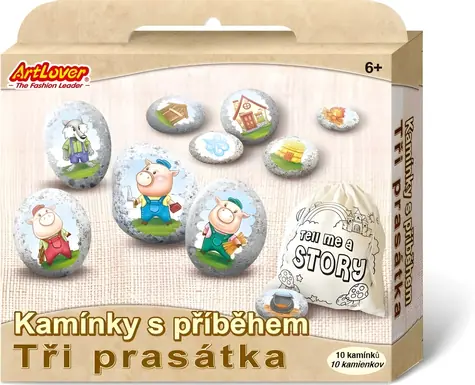 ARTLOVER Kreatívna sada Kamienky s príbehom - Tri prasiatka / od 6 rokov