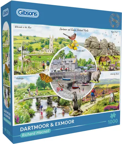 GIBSONS Puzzle Dartmoor & Exmoor / 1000 dielikov / 68 × 49 cm