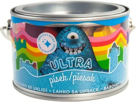 ULTRA Trblietavý kinetický piesok modrá / 200 g / 5 formičiek