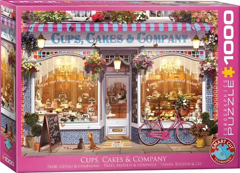 EUROGRAPHICS Puzzle Cukráreň Cups, Cakes & Company / 1000 dielikov / 68 x 48 cm