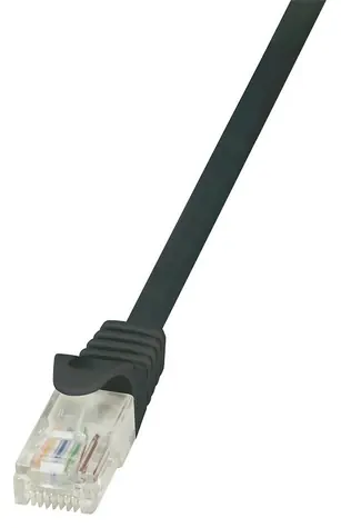 LogiLink UTP Cat.5e čierny / Patch kábel / 10 m / RJ45 - RJ45