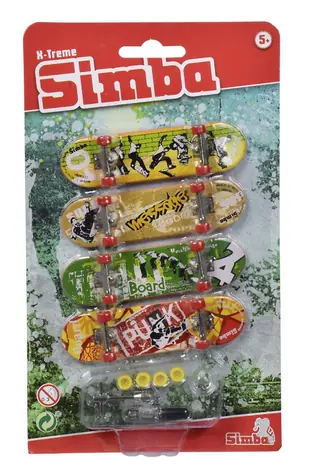 Simba Prstový skateboard set 4 ks / 9 cm / od 5 rokov