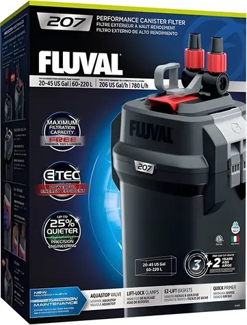 Fluval 207 / Vonkajší akváriový filter / Pre akvária 60-220 l / Výkon čerpadla 550 l/h