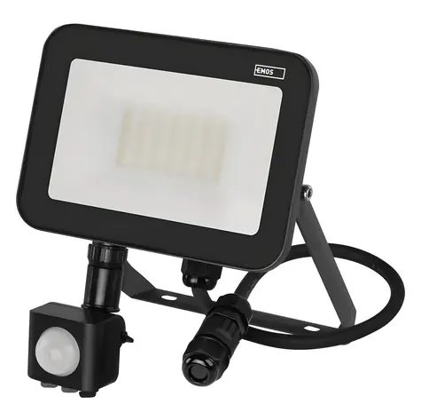 Emos INOVO ZS2732 antracitová / LED reflektor / 30 W / 3300 lm / 4000K / PIR čidlo / IP65