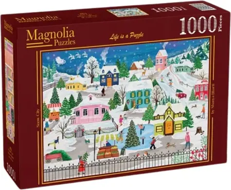 MAGNOLIA Puzzle Zasnežené mesto / 1000 dielikov / 68 x 48 cm