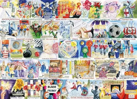 GIBSONS Puzzle Rok strávený vo Veľkej Británii / 1000 dielikov / 68 x 49 cm