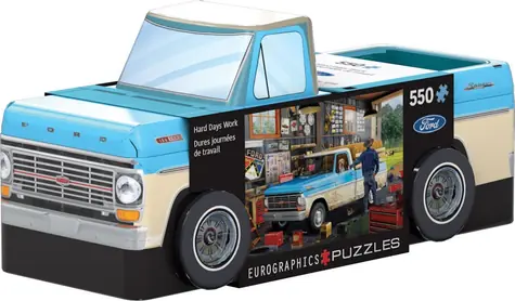 EUROGRAPHICS Puzzle v plechovej krabičke Pickup Truck / 550 dielikov / 48 × 33 cm