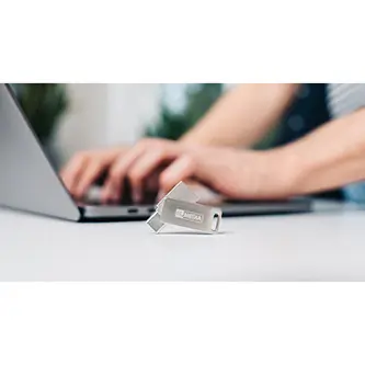 MyMedia MyDual 64GB strieborná / Flash disk / USB-C/USB-A / USB 3.2 Gen 1 / otočný konektor