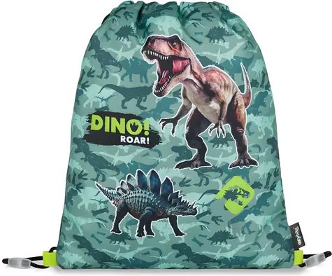 OXYBAG Vrecko na cvičky Dinosaurus / Vak na prezuvky / 30 x 37 cm