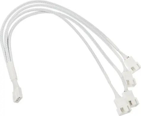 Kolink Rozbočovač ventilátorov 1-4 PWM biela / Rozbočovací kábel / opletený / 35 cm