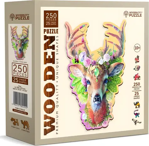 Wooden City Drevené puzzle Módny jeleň / 250 dielikov