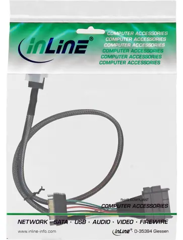 InLine Kábel SFF-8643 - U.2 SFF-8639 + SATA čierna / Kábel / interný / 0,5 m