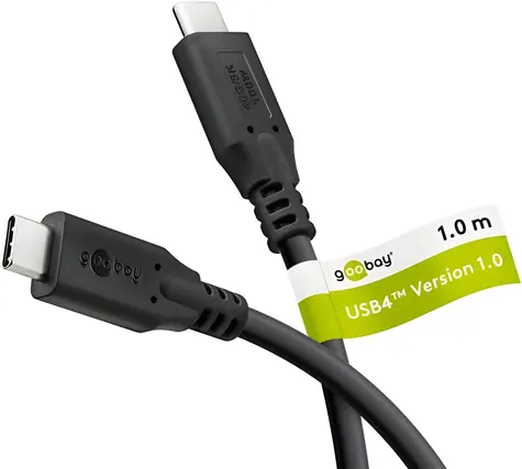 Goobay USB-C čierna / Kábel / USB4 / 40 Gb/s / 100 W / PD / 1 m