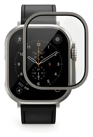 Epico UNUM SapphireShield strieborná / Ochranné sklo / pre Apple Watch Ultra 49mm / Syntetický zafír / Titanový rámček