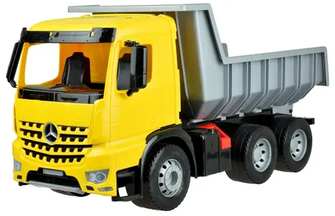 Lena Sklápač Mercedes-Benz Arocs / Hračka auto / s poistkou korby / šedo-žltá / plast / 3+