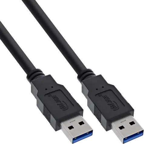 InLine USB-A - USB-A čierna / Kábel / USB 3.0 / 5 Gbit/s / 1 m