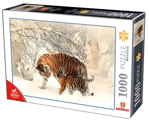 DEICO Puzzle Tiger s mláďaťom / 1000 dielikov / 68x47 cm