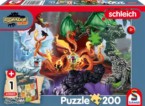 Schmidt Puzzle Eldrador: Zlé stvorenia / 200 dielikov + figúrka Schleich / 43,2 x 29,1 cm