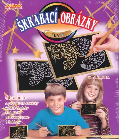 ARTLOVER Škrabacie obrázky zlaté / sada 6 ks / od 6 rokov