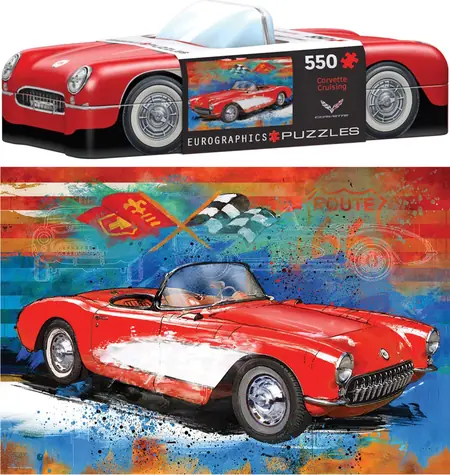 EUROGRAPHICS Puzzle v plechovej krabičke Corvette / 550 dielikov / 48 × 33 cm