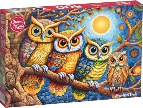 Cherry PAZZI Puzzle Sovy za mesačného svitu / 500 dielikov / 50 x 34,5 cm